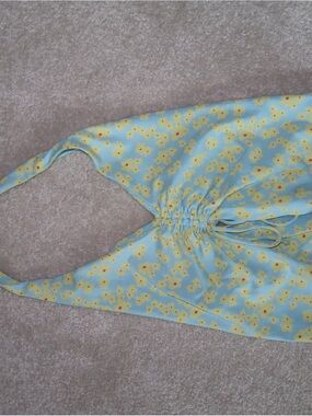 ASOS Yellow Floral Halter Tank Top